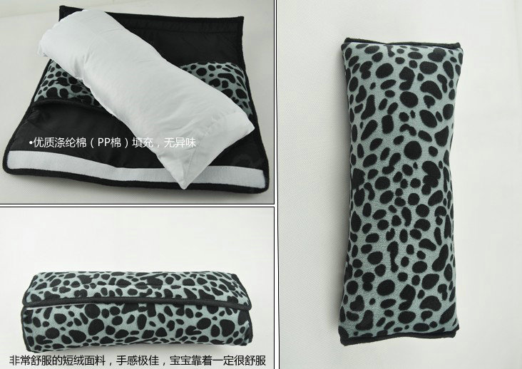 Fun Spot Dog Print Velvet Automotive Seat Safety Belt Covers Car Decoration 2pcs - Grey