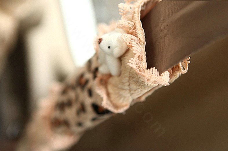 Funky Bud Silk Velvet Leopard Print Automotive Seat Safety Belt Covers Car Decoration 2pcs - Beige