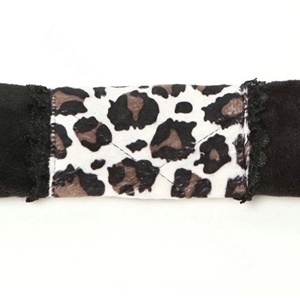 Funky Bud Silk Velvet Leopard Print Automotive Seat Safety Belt Covers Car Decoration 2pcs - Black