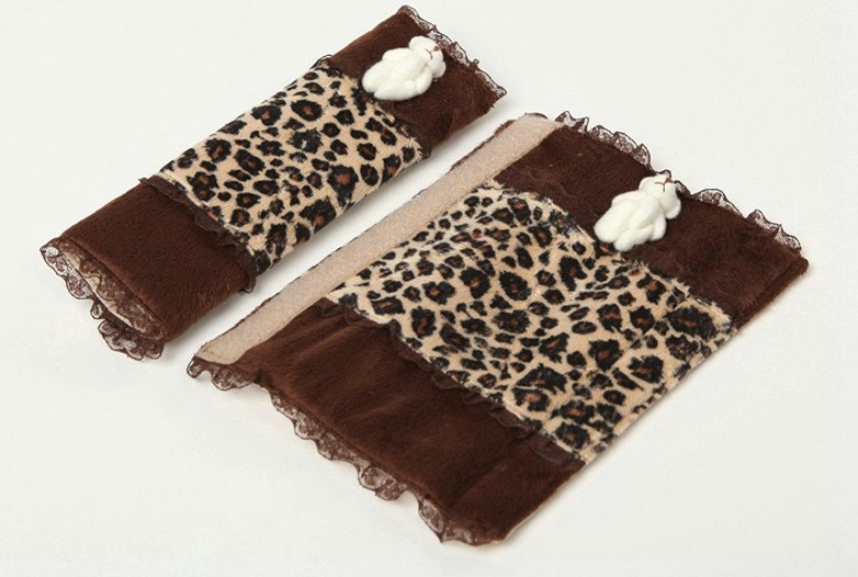 Funky Bud Silk Velvet Leopard Print Automotive Seat Safety Belt Covers Car Decoration 2pcs - Brown