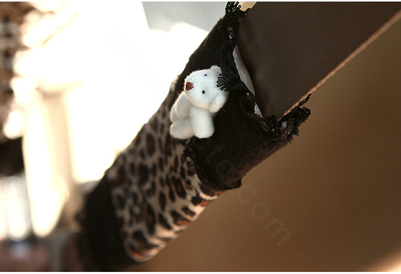 Funky Bud Silk Velvet Leopard Print Automotive Seat Safety Belt Covers Car Decoration 2pcs - Brown