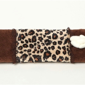 Funky Bud Silk Velvet Leopard Print Automotive Seat Safety Belt Covers Car Decoration 2pcs - Brown