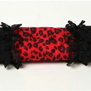 Funky Bud Silk Velvet Leopard Print Automotive Seat Safety Belt Covers Car Decoration 2pcs - Red