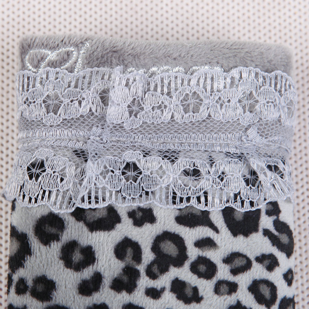 Funky Lace Velvet Leopard Print Automotive Seat Safety Belt Covers Car Decoration 2pcs - Grey