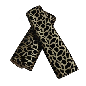 Good Leopard Print PU Leather Automobile Seat Safety Belt Covers Car Decoration 2pcs - Brown