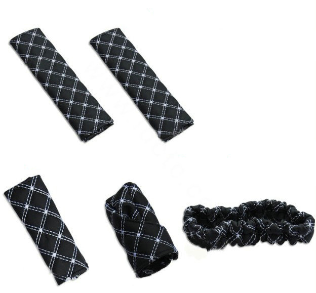 Good Line PU Leather Automotive Interior Car Decoration 5pcs Sets - White