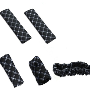 Good Line PU Leather Automotive Interior Car Decoration 5pcs Sets - White