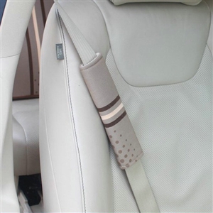 Good Polka Dot Synthetic Fiber Automotive Seat Safety Belt Covers Car Decoration 2pcs - Beige