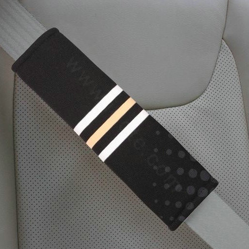 Good Polka Dot Synthetic Fiber Automotive Seat Safety Belt Covers Car Decoration 2pcs - Black