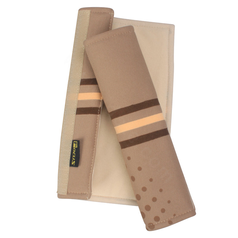 Good Polka Dot Synthetic Fiber Automotive Seat Safety Belt Covers Car Decoration 2pcs - Brown
