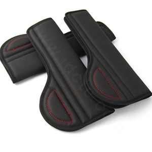 High Quality YAC Genuine Leather Automobile Seat Safety Belt Covers Car Decoration 2pcs - Black