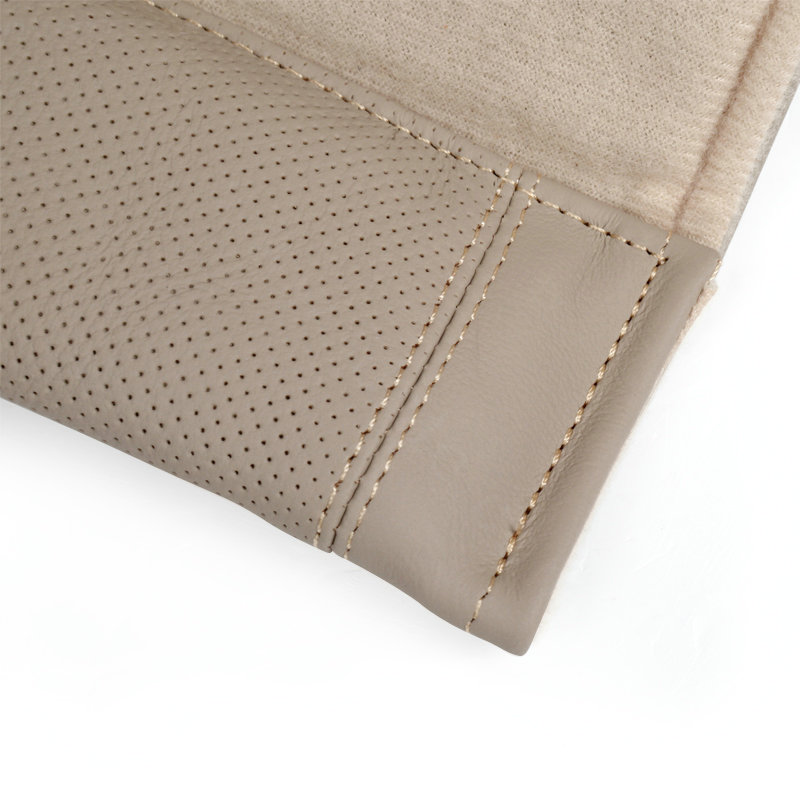 High Quality YBB Genuine Leather Automobile Seat Safety Belt Covers Car Decoration 2pcs - Beige