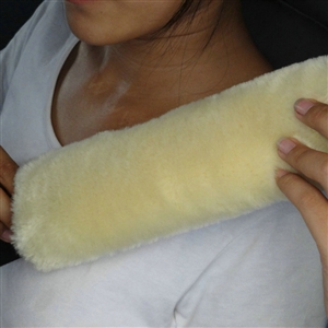 Inexpensive Furry Velvet Automotive Seat Safety Belt Covers Car Decoration 2pcs - Beige