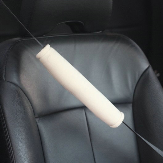Inexpensive Velvet Automotive Seat Safety Belt Covers Car Decoration 2pcs - Beige