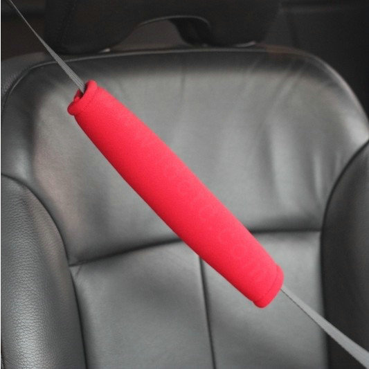 Inexpensive Velvet Automotive Seat Safety Belt Covers Car Decoration 2pcs - Red