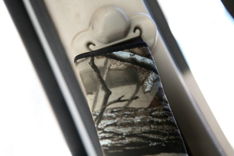 Personalised Canvas Cloth Cotton Camouflage Camo Auto Seat Safety Belt Covers Car Decoration 2pcs - Black