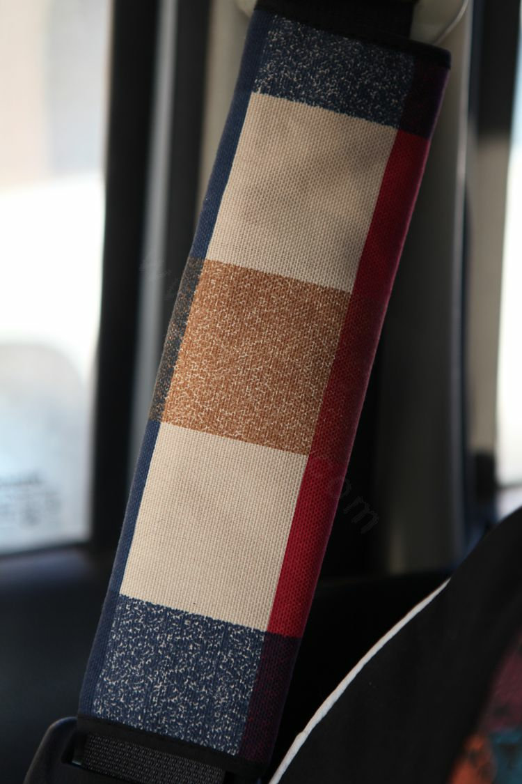 Personalised Canvas Cloth Cotton Edinburgh Auto Seat Safety Belt Covers Car Decoration 2pcs - Red