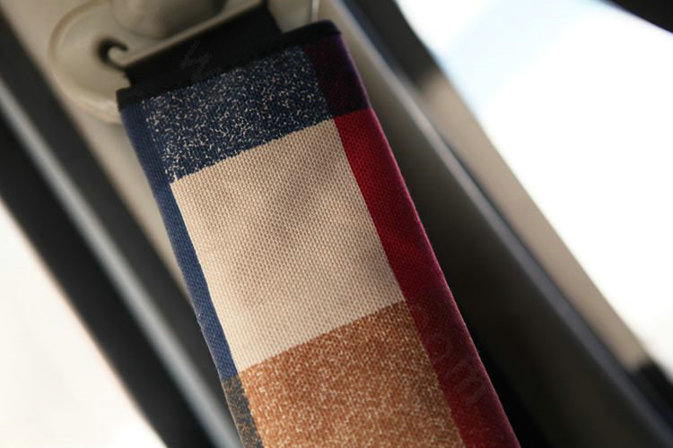 Personalised Canvas Cloth Cotton Edinburgh Auto Seat Safety Belt Covers Car Decoration 2pcs - Red