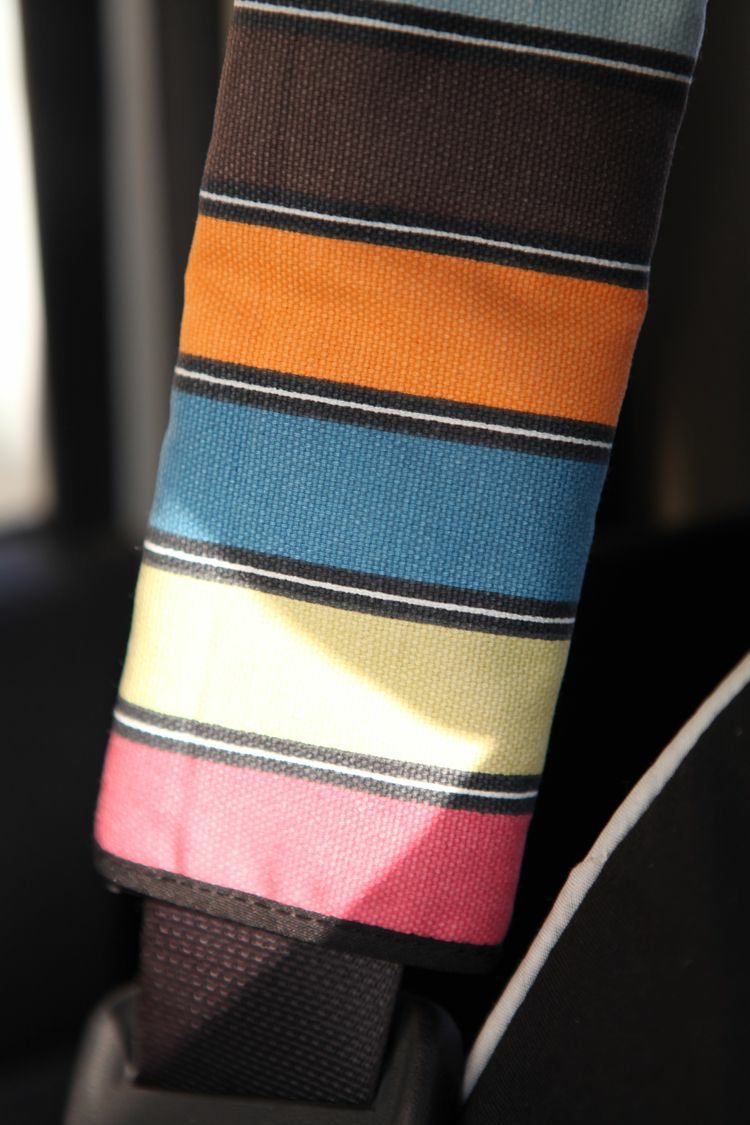 Personalised Canvas Cloth Cotton Line Auto Seat Safety Belt Covers Car Decoration 2pcs - Multicolor