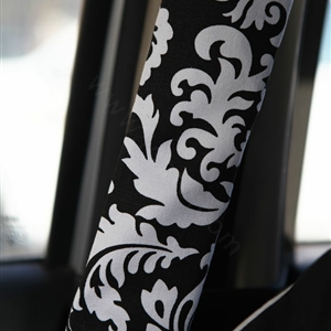 Personalised Canvas Cloth Cotton Lotus Flower Auto Seat Safety Belt Covers Car Decoration 2pcs - White