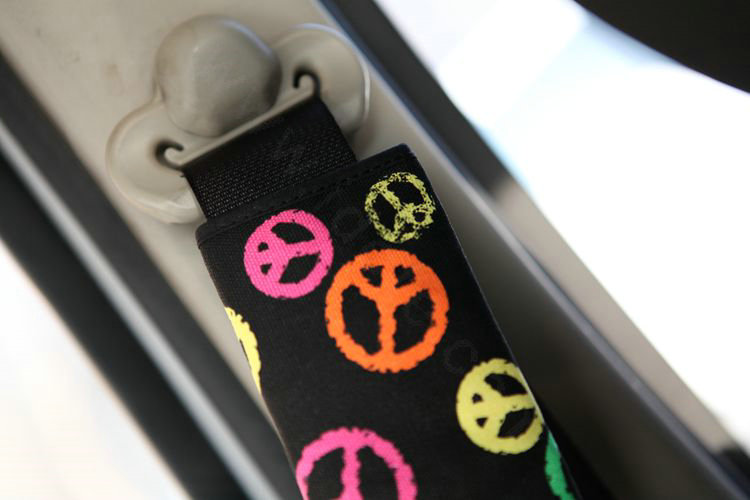 Personalised Canvas Cloth Cotton Peace Sign Auto Seat Safety Belt Covers Car Decoration 2pcs - Rose