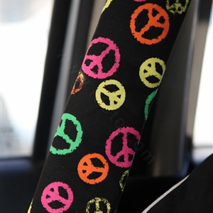 Personalised Canvas Cloth Cotton Peace Sign Auto Seat Safety Belt Covers Car Decoration 2pcs - Rose
