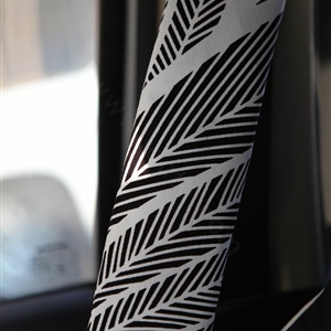 Personalised Canvas Cloth Cotton Peacock Feather Auto Seat Safety Belt Covers Car Decoration 2pcs - White