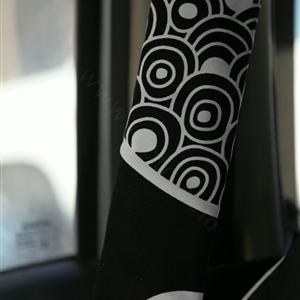 Personalised Canvas Cloth Cotton Polka Dot Auto Seat Safety Belt Covers Car Decoration 2pcs - Black