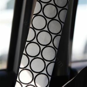 Personalised Canvas Cloth Cotton Polka Dot Auto Seat Safety Belt Covers Car Decoration 2pcs - White