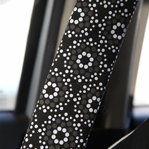 Personalised Canvas Cloth Cotton Snowflake Auto Seat Safety Belt Covers Car Decoration 2pcs - Black