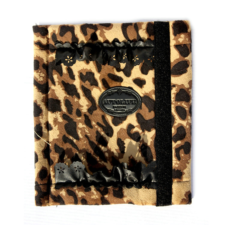 Personalised Lace Velvet Leopard Print Automotive Seat Safety Belt Covers Car Decoration 2pcs - Brown