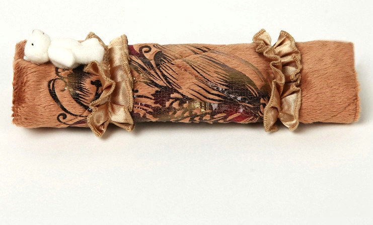 Pretty Bud Silk Velvet Automotive Seat Safety Belt Covers Car Decoration 2pcs - Brown