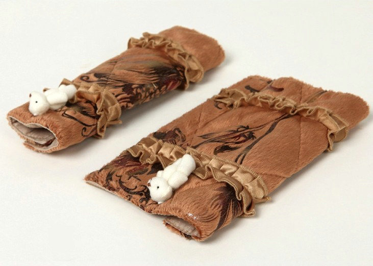 Pretty Bud Silk Velvet Automotive Seat Safety Belt Covers Car Decoration 2pcs - Brown