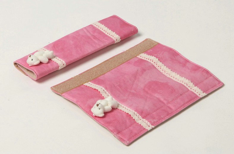 Pretty Bud Silk Velvet Automotive Seat Safety Belt Covers Car Decoration 2pcs - Pink