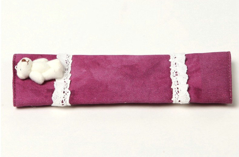 Pretty Bud Silk Velvet Automotive Seat Safety Belt Covers Car Decoration 2pcs - Purple