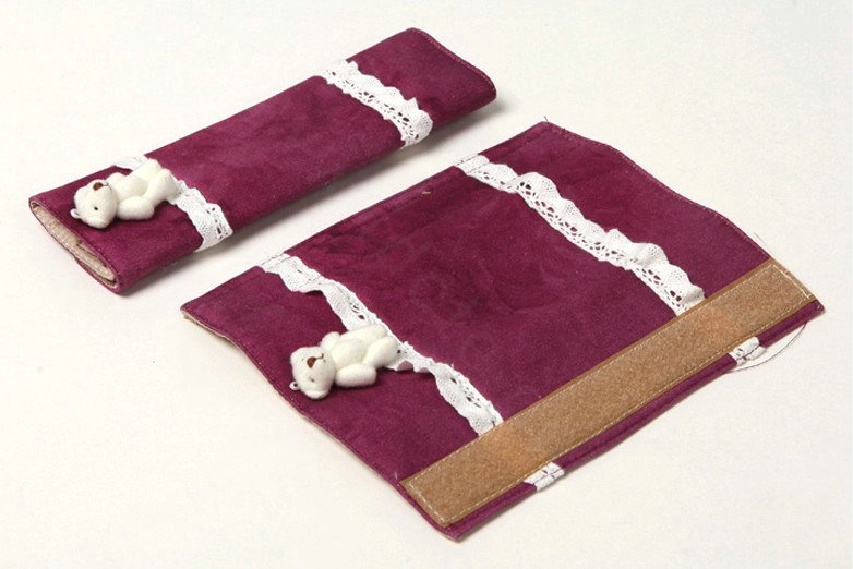 Pretty Bud Silk Velvet Automotive Seat Safety Belt Covers Car Decoration 2pcs - Purple