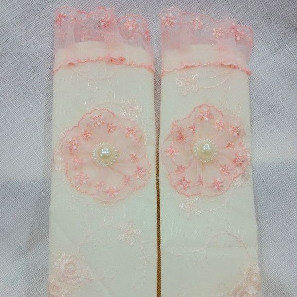 Pretty Floral Bud Silk Synthetic Fiber Automotive Seat Safety Belt Covers Car Decoration 2pcs - Pink