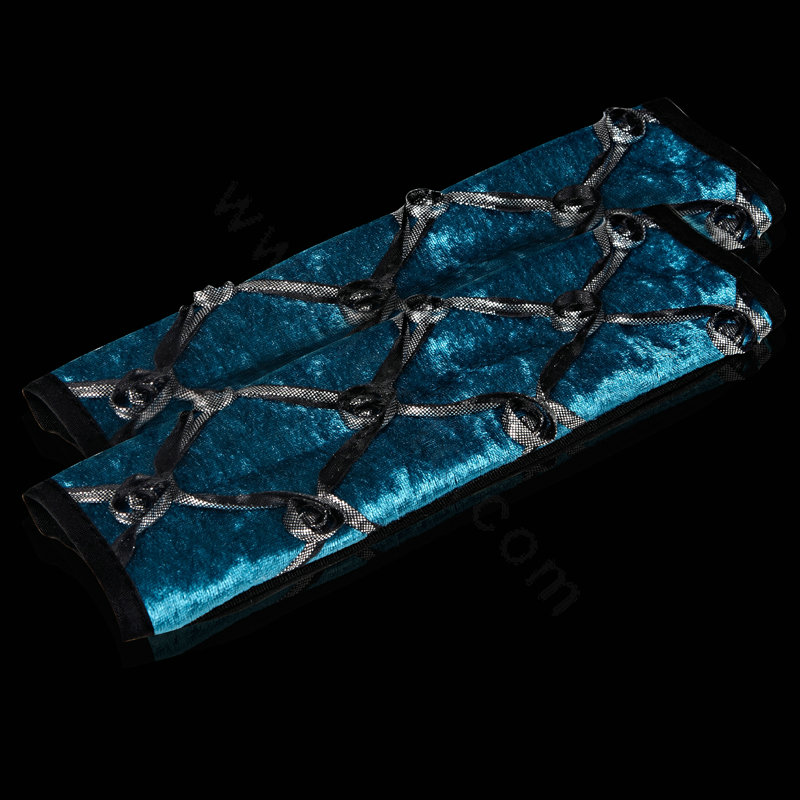 Pretty Flower Lace Synthetic Fiber Automotive Seat Safety Belt Covers Car Decoration 2pcs - Blue