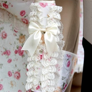 Princess Bud Silk Flower Print Synthetic Fiber Automotive Seat Safety Belt Covers Car Decoration 2pcs - Beige