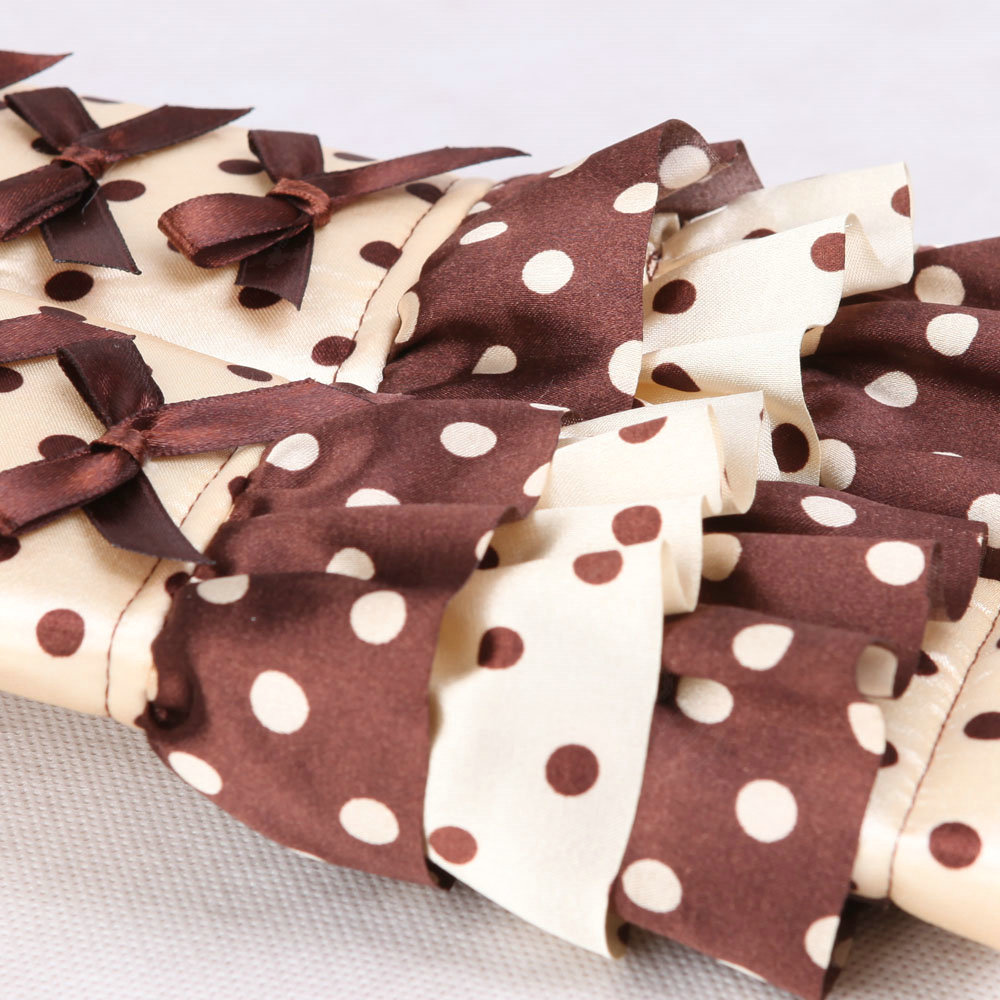 Princess Elegant Polka Dot Synthetic Fiber Automotive Seat Safety Belt Covers Car Decoration 2pcs - Brown