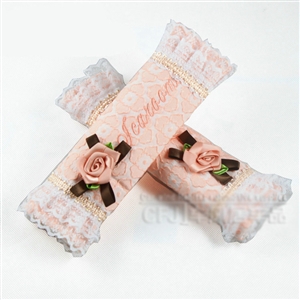 Princess Lace Flower Print Synthetic Fiber Automotive Seat Safety Belt Covers Car Decoration 2pcs - Pink