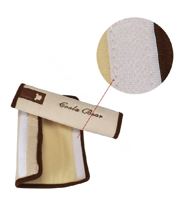 Unique Cartoon Coola Bear Synthetic Fiber Automotive Seat Safety Belt Covers Car Decoration 2pcs - Beige