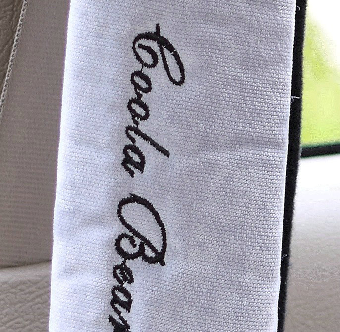 Unique Cartoon Coola Bear Synthetic Fiber Automotive Seat Safety Belt Covers Car Decoration 2pcs - Grey