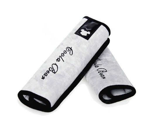 Unique Cartoon Coola Bear Synthetic Fiber Automotive Seat Safety Belt Covers Car Decoration 2pcs - Grey