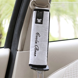 Unique Cartoon Coola Bear Synthetic Fiber Automotive Seat Safety Belt Covers Car Decoration 2pcs - Grey