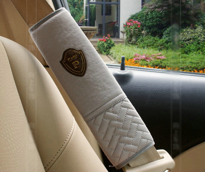 Unique Pabi Synthetic Fiber Automotive Seat Safety Belt Covers Car Decoration 2pcs - Grey