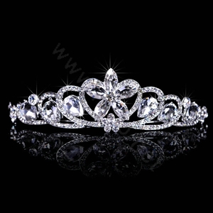 High Quality Bride Flower Rhinestone Crystal Bridal Hair Crowns Tiaras Wedding Accessories