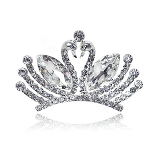 Luxury Classic Bride Swan Rhinestone Crystal Bridal Hair Crowns Tiaras Wedding Accessories