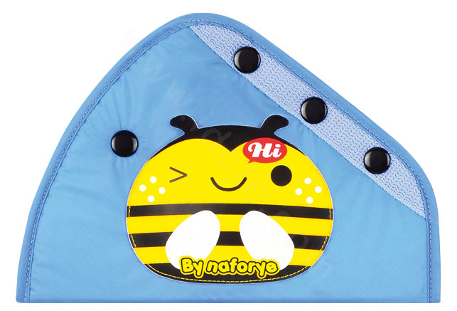 Cute Bee Water Nylon Cotton Auto Car Seat Safety Belt Adjuster Covers For Children- Blue