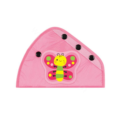 Cute Butterfly Sunshine Nylon Cotton Auto Car Seat Safety Belt Adjuster Covers For Kids- Pink